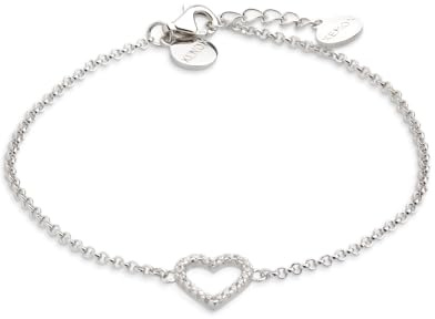 XENOX XS2784 Damen Armband Herz Love Story Sterling-Silber 925 Silber weiß Zirkonia 20 cm