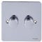 Schneider Electric Ultimate Flat Plate - Double 2 Way LED Dimmer Light Switch, 100W/VA, GU6222LPC, Polished Chrome