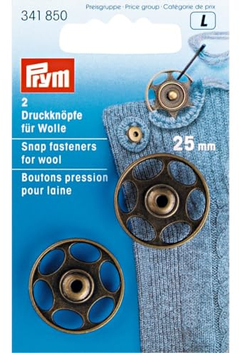 Prym - Prym Old Brass (25mm) Sew-On Snap Fasteners for Wool - 1 Unit
