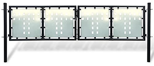 vidaXL Black Single Door Fence Gate 300x75 cm
