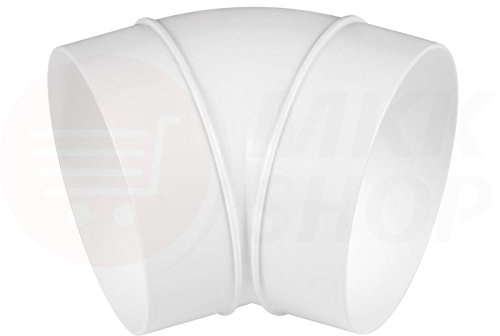MKK Rundrohr Bogen 45° Grad Lüftungsrohr Ø 100 mm Abluft Zuluft Rohr Kanal PVC Verbinder