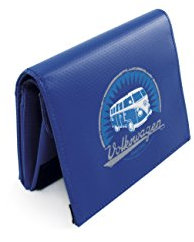 BRISA VW Collection - Volkswagen Retro-Vintage-Geld-Börse-Beutel aus Tarpaulin mit T1 Bus Design (Vintage/Blau/Unisex)