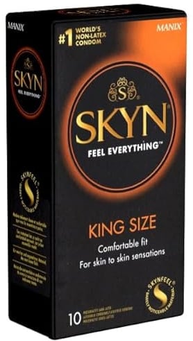 Manix SKYN Large 10 latexfreie Kondome aus Polyisopren - 56mm Breite - auch für größer gebaute Männer geeignet - geruchsneutral