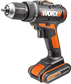 WORX WX166.31 Akkuschrauber 20V - 40Nm, 2-Gang-Getriebe und LED-Licht – Akkubohrschrauber Set zum Bohren und Schrauben inkl. mit Li-Ion Akku, Doppelbit, Ladegerät und Koffer