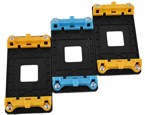 sourcing map CPU Fan Mount Bracket Holder Base 3pcs Yellow Blue for AMD AM2 AM2+ AM3 AM3+ FM1