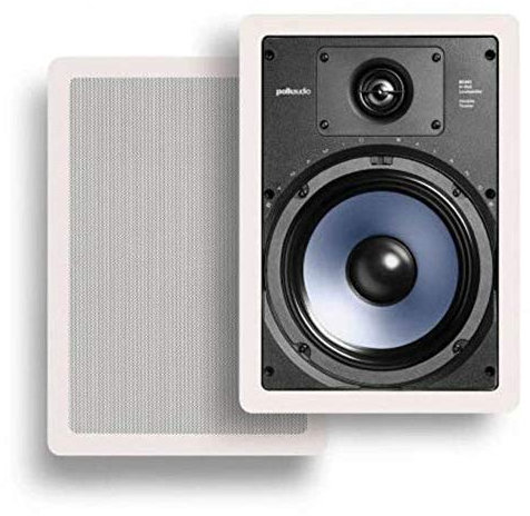 Polk Audio RC85i 2-Way Premium in-Wall 8 Speakers (Pair) | Perfect for Damp and Humid Indoor/Outdoor Placement (White, Paintable Grille)(Pack of 2)