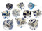 Mango Tree Mixed Set of 10 Blue and White Ceramic Door knobs/Cupboard knobs/Drawer knobs (MANGO-203)