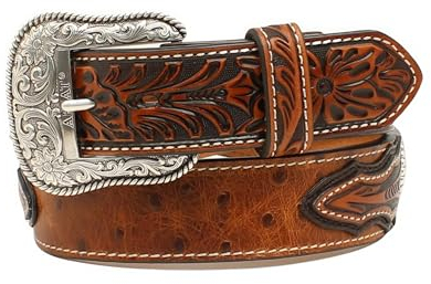 ARIAT Herren Straußen-Druck Kreis Concho Gürtel, Braun, 34