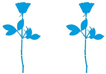 GreenIT Rose 10cm Auto Fenster Spiegel Aufkleber Tattoo die Cut Decals Vinyl Selbstklebende Deko Folie Depeche Mode (2 Stück hellblau)