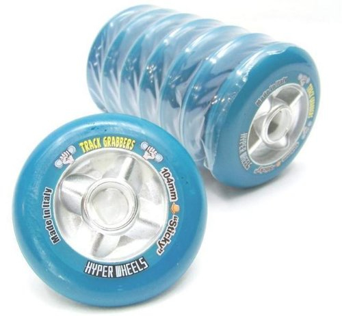8X HYPER Wheels Track Grabber Sticky blau 104 mm 89A INLINER Rollen K2 Fila Salomon