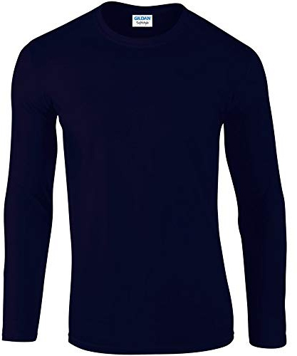GILDAN Mens Soft Style Long Sleeve T-Shirt (2XL) (Navy)