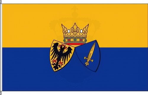 KÖNIGSBANNER Fahne Fahnenmast - Essen Fahne 120 x 200cm - Handmade in DE - Fahnen doppelt gesäumt, mastseitig, stabiles Gurtband + 3 Kunststoff-Karabinerhaken (4 teilig)