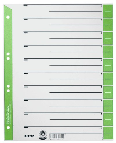 100 LEITZ Trennblätter 1652 / grün / 230 g/m² / DIN A4