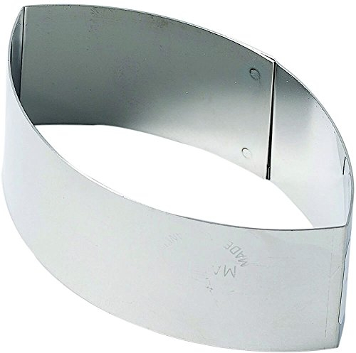 Matfer Bourgeat Stainless Steel Pastry / Dessert Ring Mold, Oval Pointed Shape, 3.5, 4PK 375041