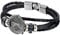 JewelryWe Schmuck Herren Armband, Royal Flush Poker Karte Ringe Geflochten Armreif, Legierung Leder, Schwarz Silber