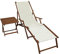 Erst-Holz® Sonnenliege weiß Liegestuhl Fußteil Tisch Gartenliege Deckchair Strandstuhl Gartenmöbel 10-303FT