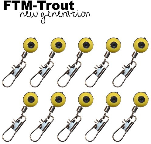 FTM Laufwirbel - 10 Angelwirbel für Futterkörbe, Bodentaster & Laufposen, Wirbel zum Matchangeln & Forellenangeln
