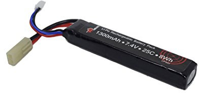 Airsoft 7.4V 1300mAh 25C LiPo stick battery with case Vapextech