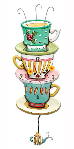 Allen Designs Clock Teacup, Resin, Multicoloured, 6.5x18