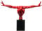 Kare Design Deko Objekt Athlet, Rot/Schwarz, Skulptur, Dekofigur, muskulöser Athlet, handgefertigt, Naturstein Marmor, 52x75x23 cm (H/B/T)