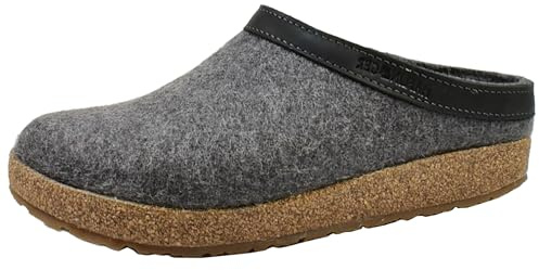 HAFLINGER Grizzly Torben Herrenschuhe Pantoletten Hausschuh Grau Freizeit, Schuhgröße:43 EU