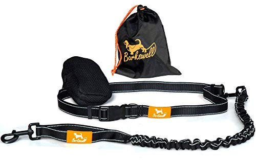 Joggingleine Hunde - Handfreie Hundeleine für Laufen und Wandern – Bauchgurt Hundeleine - Elastische Bungee-Leine bis zu einem Gewicht von 60kg