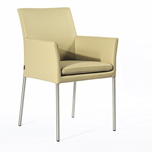 SIX Armlehnstuhl Lederstuhl Ricco Rindsleder Mocca Light Besucherstuhl Stuhl Stühle