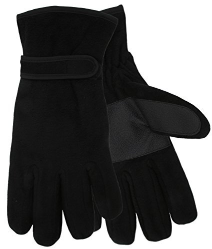 Fleece-Handschuhe für Herren, mit Thinsulate gefüttert, griffige Handflächen, schwarz Gr. Medium / Large, schwarz