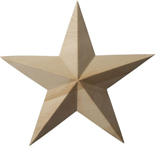 Ekena Millwork Rosette Galveston Star ROS07X07GLRW, 17,8 x 17,8 x 3,8 cm, Gummibaumholz