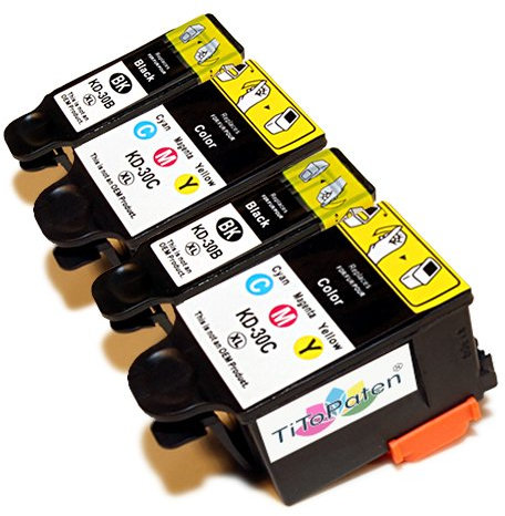 TiToPaten* 4X Kodak Nr. 30 Set passend für Kodak ESP C 310 Kompatible Premium XL Druckerpatronen in 2X Farbe und 2X Schwarz. Sehr Gute Laufleistung und Preiswert!