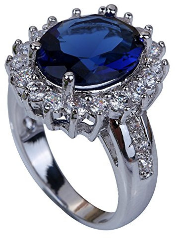 YAZILIND Schmuck Einzigartige Entwurfs-Silber überzogene Sapphire Women Ring Dame Geschenk Size8