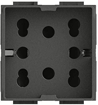 4Box 4B.L.H21, Side, Presa da Incasso Multistandard 1 Schuko + 2 Bipasso, Compatibile con Bticino Livinglight, 250 V, Antracite, Grigio
