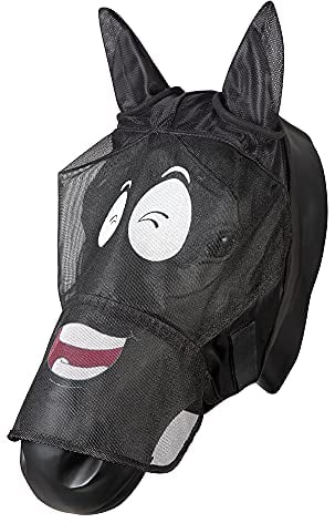 PFIFF 101013 Fliegenmaske Gesichtsmaske mit Motiv für Pferde, Fliegenschutz, Full/Warmblut/L