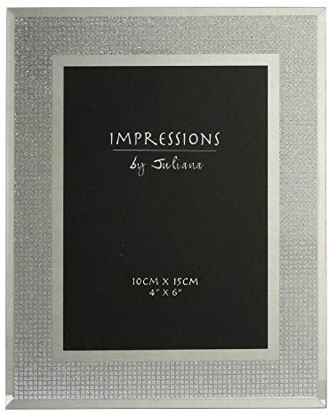 Impressions 6x4 Glass Frame Glitter Crystal Squares Photo Frame FG47346