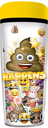 Boyz Toys Emoji-Happens Travel Kantine Kaffee Becher, Weiß