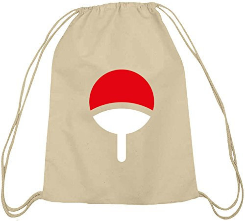 Shirtstreet24, Familie Uchiha, Baumwoll natur Turnbeutel Rucksack Sport Beutel, Größe: onesize,natur