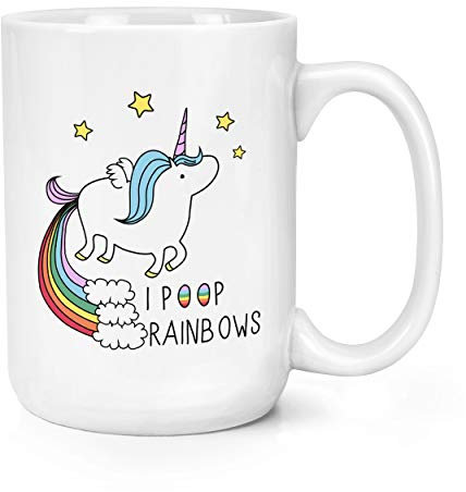 Unicorn I Poop Rainbows 15oz Large Mug Cup