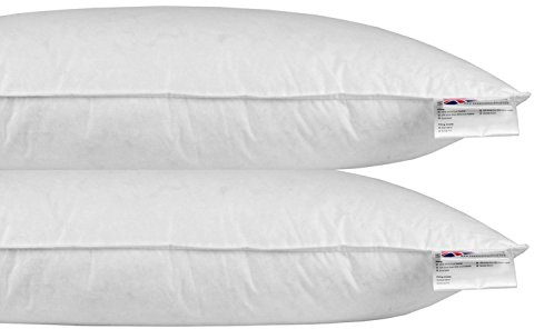 HOMESCAPES Microfibre Euro Continental Pillow Pair - 40cm x 80cm (16″x32″) Luxury Synthetic European Pillows Soft Support 100% Microfibre Casing