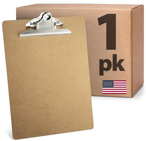 Officemate Porte-bloc en bois recyclé, clip de 15,2 cm, 1 porte-bloc format lettre (22,9 x 32,5 cm), marron (83100)
