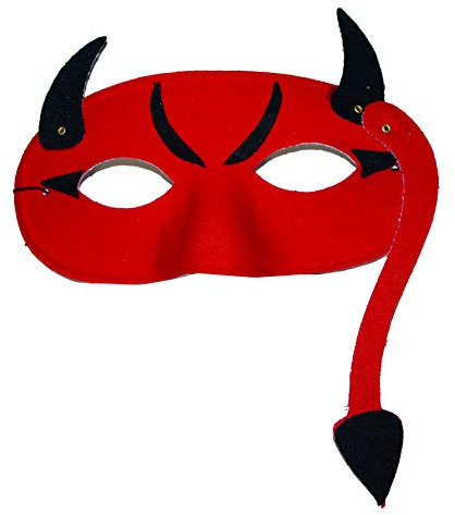 Abiti e Maschere Halloween Teufel Augenmaske für Erwachsene - Rot