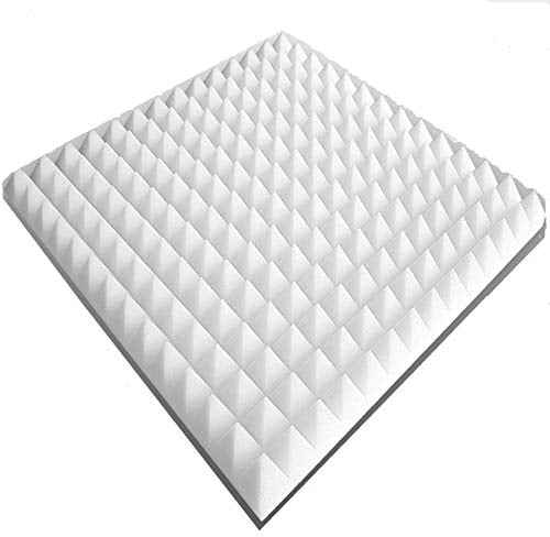 20x Pyramiden-Schaumstoff, Platten je ca. 50x50x3cm (=ca. 5 m²), in der Farbe Weiss, Pyramidenschaumstoff, Noppenschaumstoff, Akustik, Schallschutz