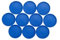 MAUL Magnete (10 Stück) Ø 34mm | Magnet aus bruchsicherem Kunststoff | Starke Magnete für Whiteboard und Magnettafel | Industriemagnete vielfältig anwendbar in Büro, Lager und Werkstatt | Blau
