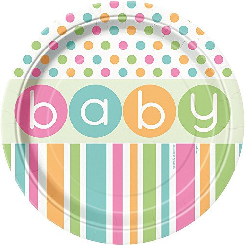 Unique Pastell Baby Shower Essteller, 8 Stück