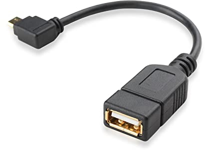 adaptare 40223 USB-OTG Adapter-Kabel Vergoldete Kontakte Micro-USB 2.0-Winkel-Stecker USB-Buchse Typ A für Speicher-Stick und andere Geräte