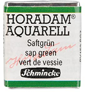 Schmincke – HORADAM® AQUARELL - feinste Künstler-Aquarellfarben, 530 Saftgrün, 14 530 044, 1/2 Näpfchen