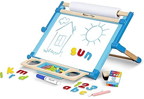 Melissa & Doug Zweiseitige Tischstaffelei mit Zubehör
