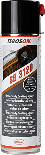 TEROSON SB 3120 Underbody Protection Spray, Rubber Based, Black, 1x500ml | Overpaintable and Solvent-Free, for Spot Repairs on Corners, Edges and Seams, Thixotropic, PVC Compatible