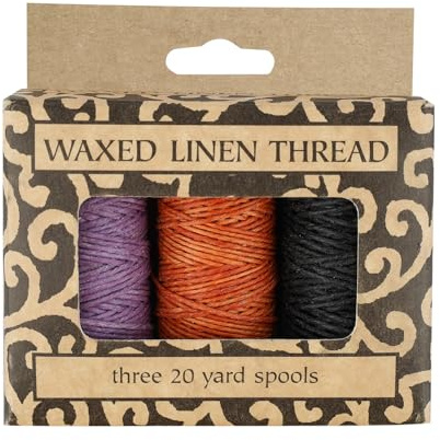 Books by Hand, Natural Waxed Linen Thread, 20 Yard, Pack of 3 Spools