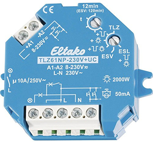 Eltako 61100301 Treppenlichtzeitschalter Unterputz, Einbau 230V