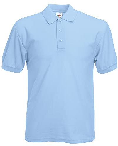 Fruit of the Loom Mens 65/35 Pique Short Sleeve Polo Shirt (L) (Sky Blue)